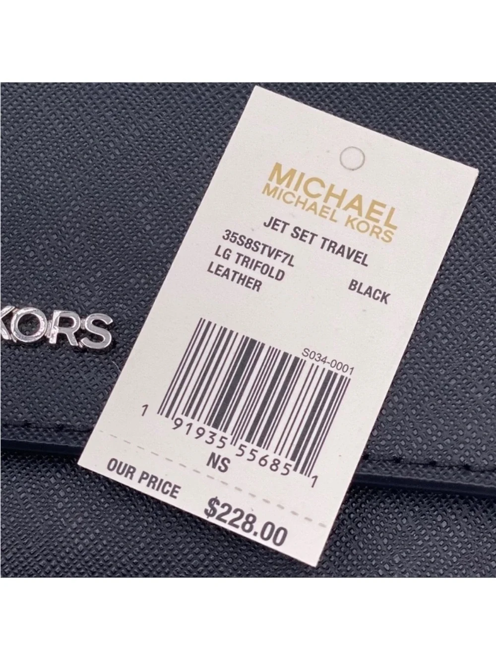 Michael Kors Trifold Wallet Black Silver